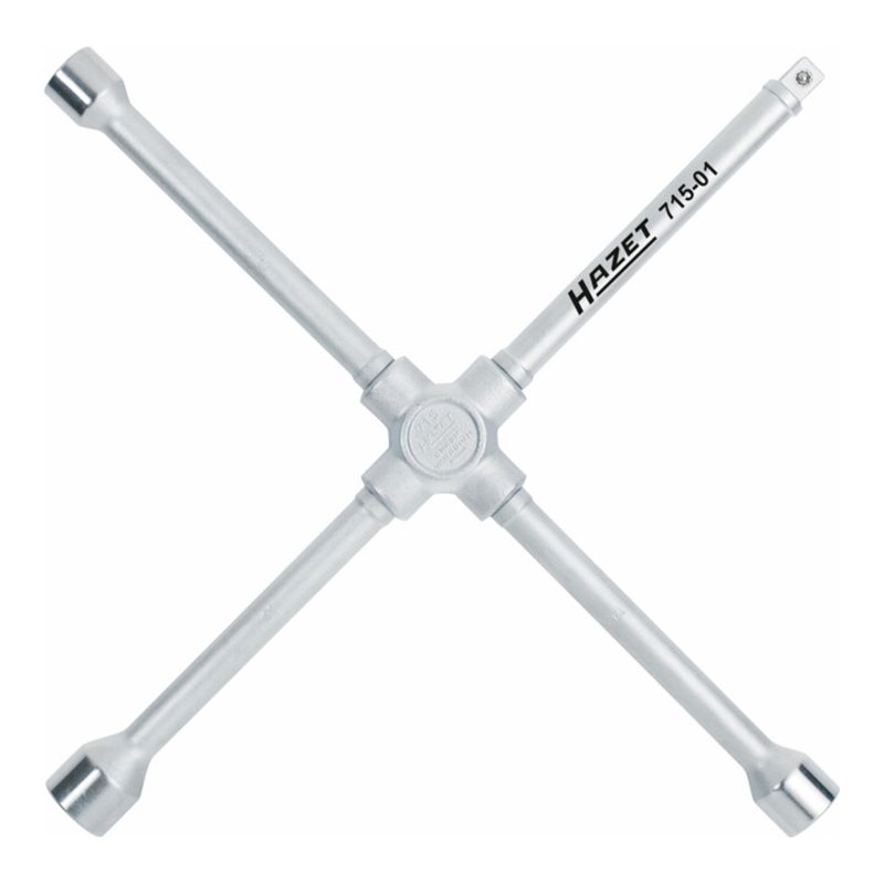 HAZET Kreuzschlüssel 715-01 Außen-Sechskant Profil 17 x 19 x 22 x Außenvierkant Antrieb 12,5  1/2 Zoll