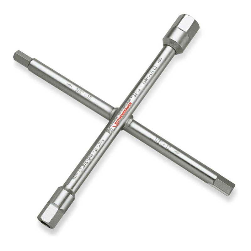 Rothenberger Sanitär-Kreuzschlüssel, 3/8-1', 10fach-Funktion