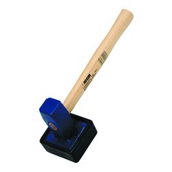 Idealspaten Plattenlegerhammer Sieger 1,5 kg eckig + anvulkanisierter Gummiaufsatz
