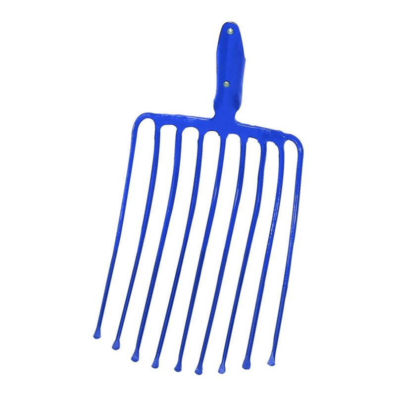 Idealspaten Steingabel Pionier 9 Zinken blau ohne Stiel