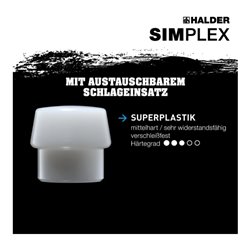 Halder Spalthammer L.850mm Simplex Hickorystiel 4100g m.Stielschutz