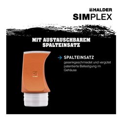 Halder Spalthammer L.850mm Simplex Hickorystiel 4100g m.Stielschutz