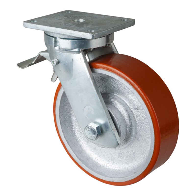 BS Rollen Schwerlastrolle RR120.C10.251 Lenkrolle mit Rad-/Totalfeststeller, Raddurchmesser 250 mm,