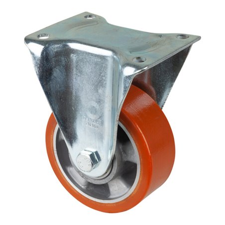 BS Rollen Bockrolle D.125mm Trg.450kg Guß-PU-bandage Platte 138x110 mm