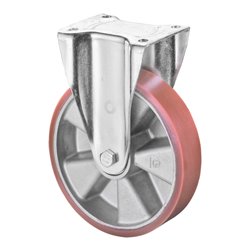 BS Rollen Bockrolle D.200mm Trgf. 600kg Guß-PU-bandage Platte 138x110 mm