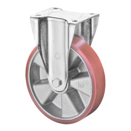 BS Rollen Bockrolle D.200mm Trgf. 600kg Guß-PU-bandage Platte 138x110 mm