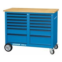 Gedore Rollwerkbank, 1,25 m breit, mit 14 Schubladen