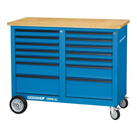 Gedore Rollwerkbank, 1,25 m breit, mit 14 Schubladen
