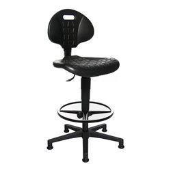 Topstar Arbeitsdrehstuhl Tec 20 Bodengleiter+Fußring Polyurethanschaum schwarz 590-840mm