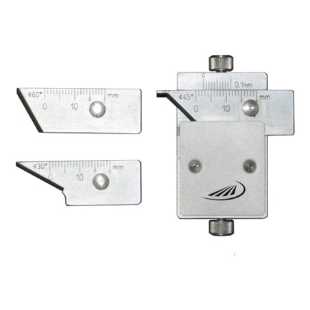 Helios Preisser Fasenmessgerät mit auswechselbarer Messschiene für 30°, 45°, 60°