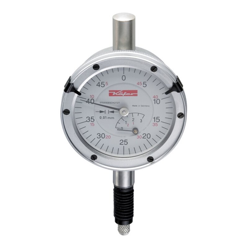 KÄFER Präzisions-Kleinmessuhr IP67öl- und wasserdicht, stoßgeschützt, Messbereich / Gehäuse-Ø: 3/40 mm