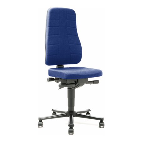 bimos Arbeitsstuhl All-In-One Highline mit Rollen und Stoffpolster blau Sitzhöhe 450-600 mm