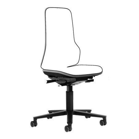 bimos Arbeitsstuhl Neon Basisstuhl mit Rollen Flexband grau Sitzhöhe 450-620 mm ohne Polster
