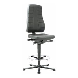 bimos Arbeitsstuhl All-In-One Highline mit Gleiter und Fußring und PU-Schaum schwarz 570-830 mm