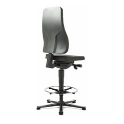 bimos Arbeitsstuhl All-In-One Highline mit Gleiter und Fußring und PU-Schaum schwarz 570-830 mm
