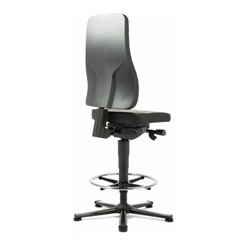 bimos Arbeitsstuhl All-In-One Highline mit Gleiter und Fußring und Kunstleder schwarz 570-830 mm