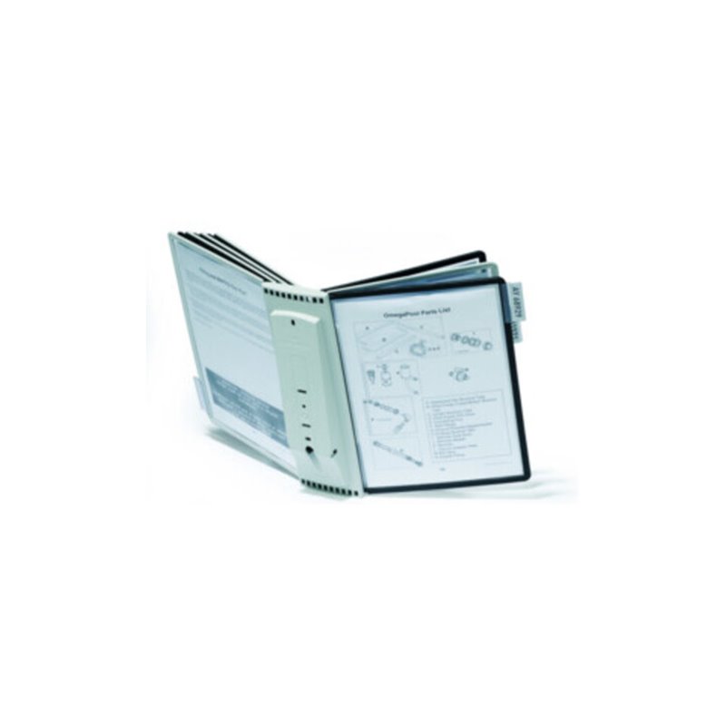 Durable Wandhalterset m.10 Sichttafeln m.Profilrahmen 5x schwarz/grau