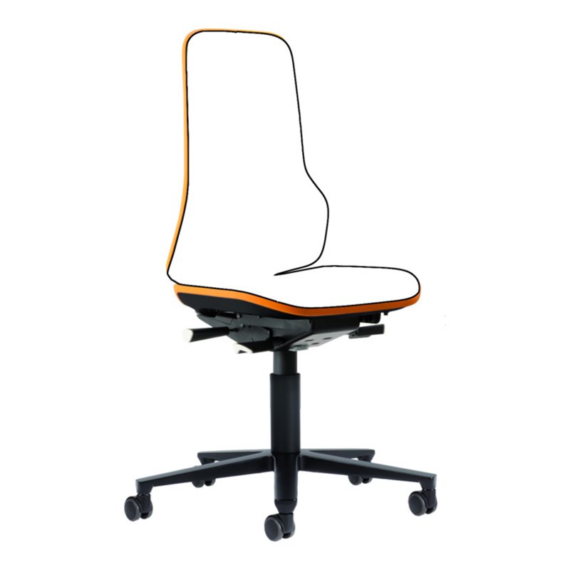 bimos Arbeitsstuhl Neon Basisstuhl mit Rollen Flexband orange Sitzhöhe 450-620 mm ohne Polster