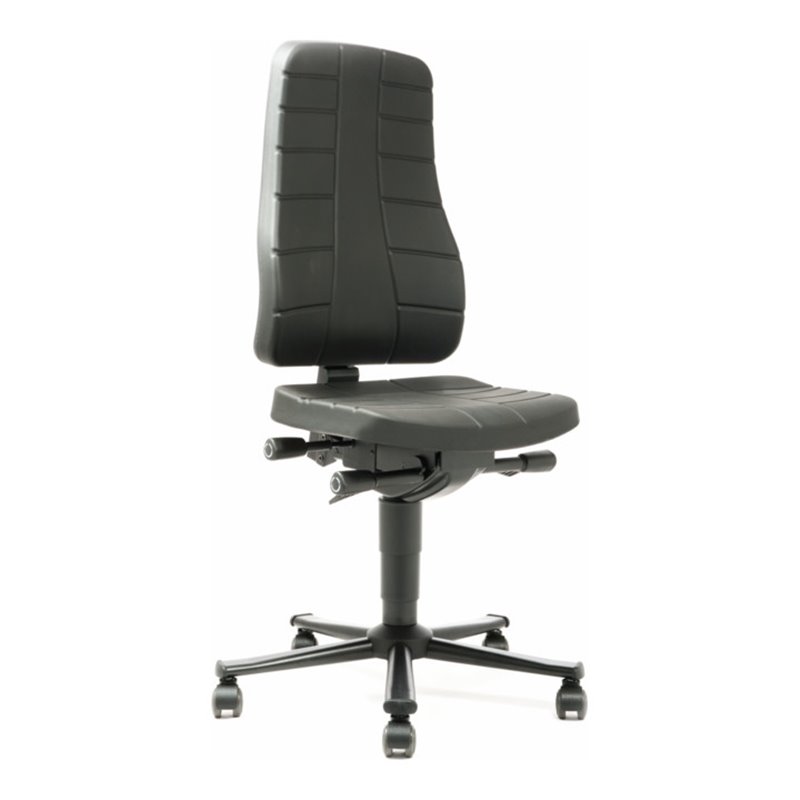 bimos Arbeitsstuhl All-In-One Highline mit Rollen und PU-Schaum schwarz Sitzhöhe 450-600 mm