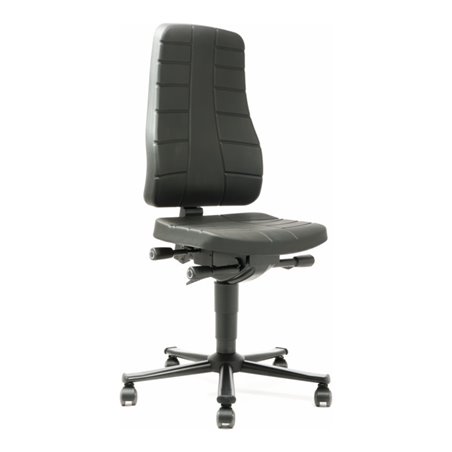 bimos Arbeitsstuhl All-In-One Highline mit Rollen und PU-Schaum schwarz Sitzhöhe 450-600 mm