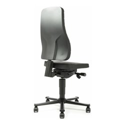 bimos Arbeitsstuhl All-In-One Highline mit Rollen und PU-Schaum schwarz Sitzhöhe 450-600 mm