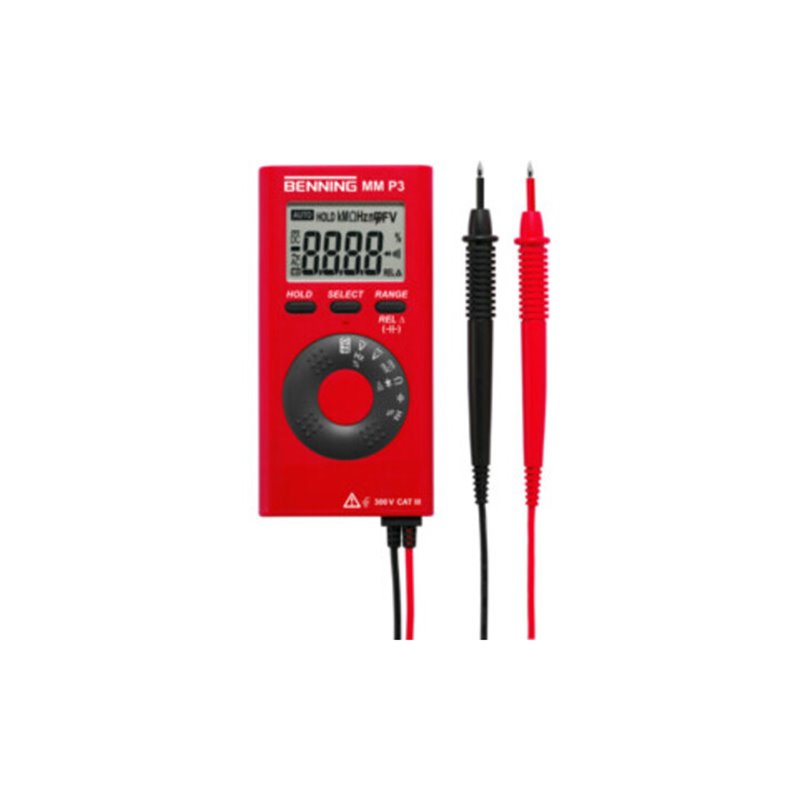 BENNING Multimeter 0,1 mV-600 V DC 0,1mV-600 V AC m.Batterien/Messleitungen/Etui MM P3