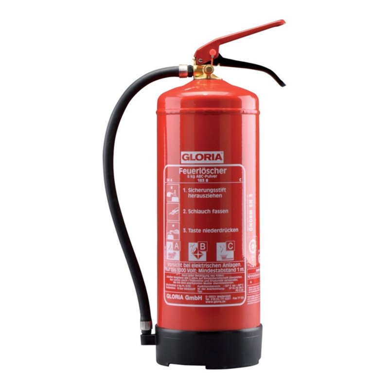 Gloria Pulverfeuerlöscher PD 12 G A 12kg m.Dauerdruck Brandkl.55 A 233 B C m.Wandh.