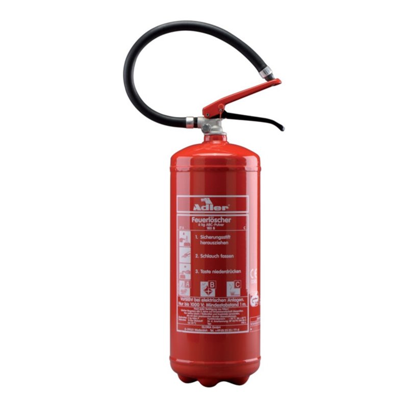 Adler Dauerdruck Pulverfeuerlöscher PDE12 12kg Brandklasse A/B/C m.Wandhalter