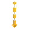 Schake Absperrpfosten Typ 470APBG, ortsfest, abnehmbar + Bodenplatte 150 x 180 mm Ø 70 x 70 mm, gelb / schwarz
