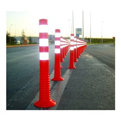 Sperrpfosten Polyurethan orange/weiß D.80mm z.Aufschr.m.Befestigungsmat.H.750mm