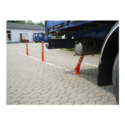 Sperrpfosten Polyurethan orange/weiß D.80mm z.Aufschr.m.Befestigungsmat.H.750mm