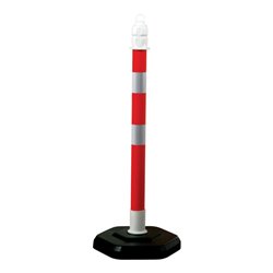Sperrpfosten PP rot/weiß D.63mm z.Aufstellen m.Öse