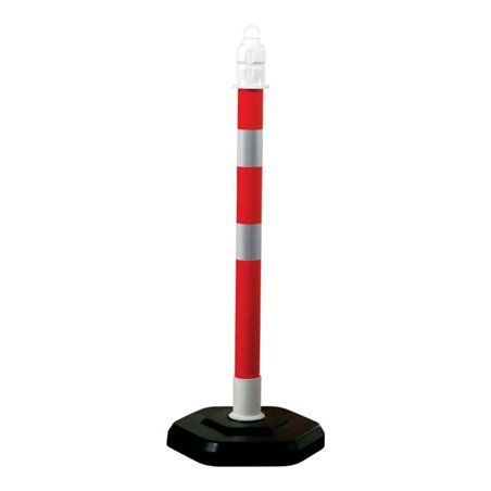 Sperrpfosten PP rot/weiß D.63mm z.Aufstellen m.Öse