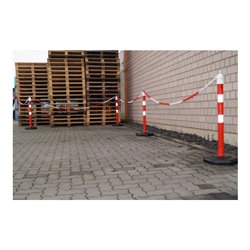 Sperrpfosten PP rot/weiß D.63mm z.Aufstellen m.Öse