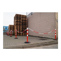 Sperrpfosten PP rot/weiß D.63mm z.Aufstellen m.Öse