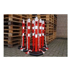 Sperrpfosten PP rot/weiß D.63mm z.Aufstellen m.Öse