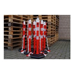 Sperrpfosten PP rot/weiß D.63mm z.Aufstellen m.Öse