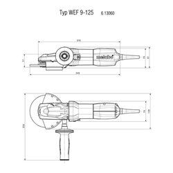 Metabo Flachkopf-Winkelschleifer WEF 9-125 Quick Karton