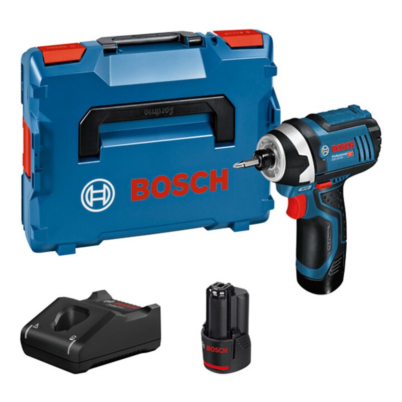 Bosch Akku-Drehschlagschrauber GDR 12V-105 mit 2 x 2,0 Ah Li-Ion Akku L-BOXX