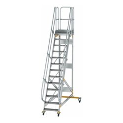 MUNK Aluminium-Plattformtreppe fahrbar 60° 13 Stufen