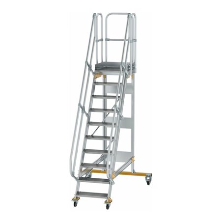 MUNK Aluminium-Plattformtreppe fahrbar 60° 10 Stufen