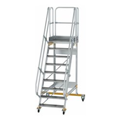 MUNK Aluminium-Plattformtreppe fahrbar 60° 9 Stufen