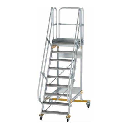 MUNK Aluminium-Plattformtreppe fahrbar 60° 9 Stufen