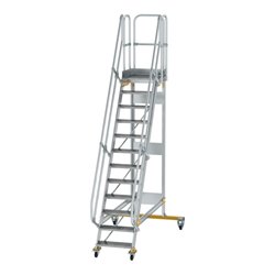 MUNK Aluminium-Plattformtreppe fahrbar 60° 12 Stufen