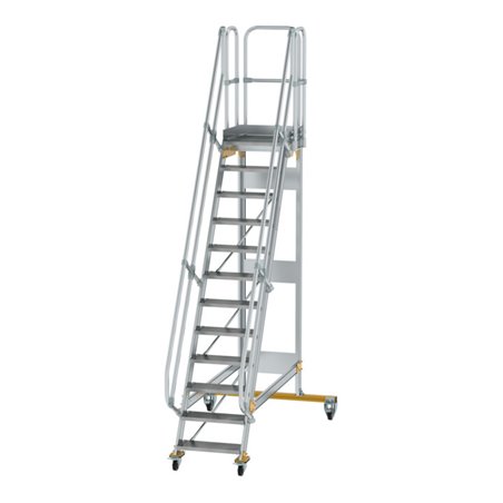 MUNK Aluminium-Plattformtreppe fahrbar 60° 12 Stufen