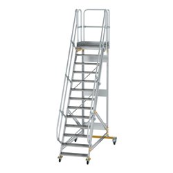MUNK Aluminium-Plattformtreppe fahrbar 60° 13 Stufen