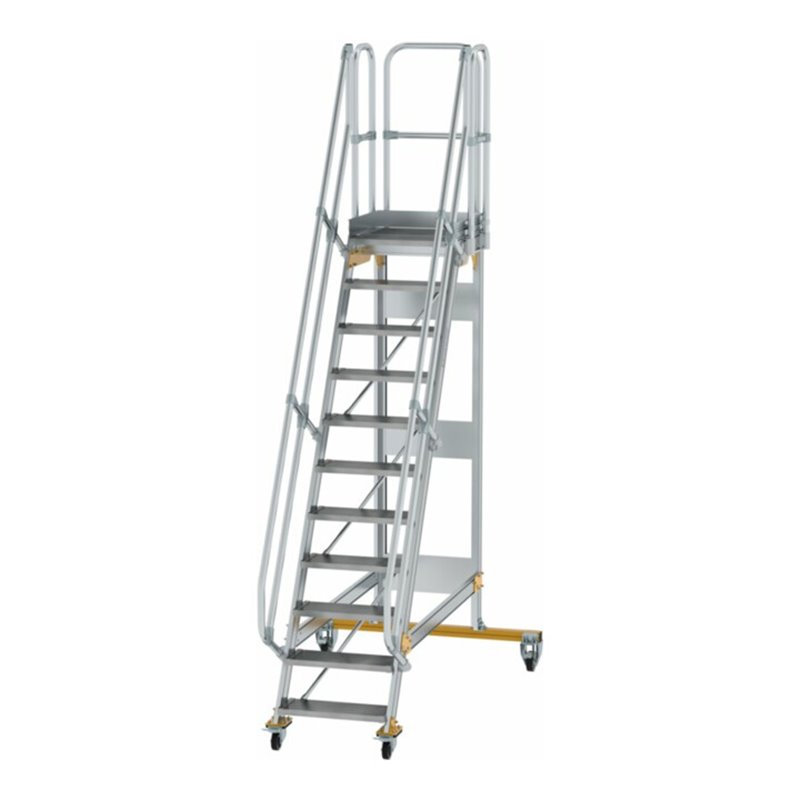MUNK Aluminium-Plattformtreppe fahrbar 60° 11 Stufen