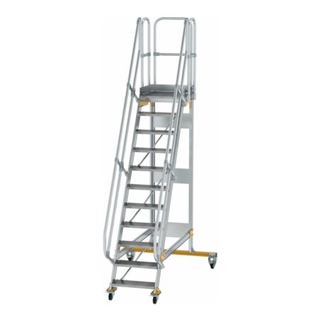MUNK Aluminium-Plattformtreppe fahrbar 60° 11 Stufen