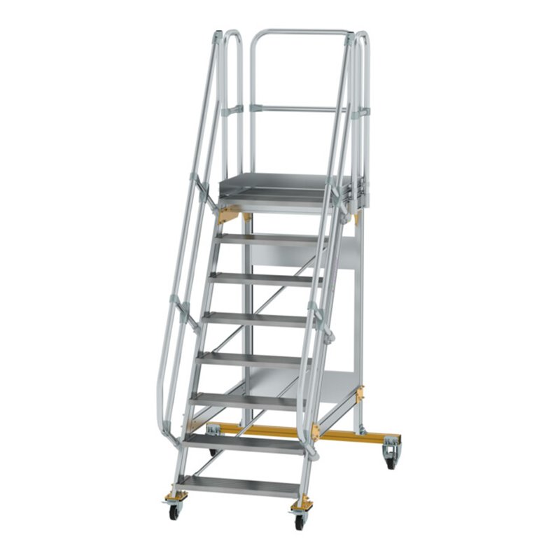 MUNK Aluminium-Plattformtreppe fahrbar 60° 8 Stufen