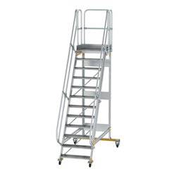 MUNK Aluminium-Plattformtreppe fahrbar 60° 12 Stufen